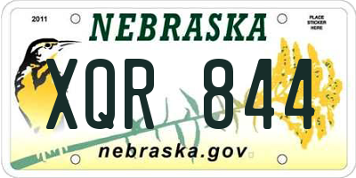 NE license plate XQR844