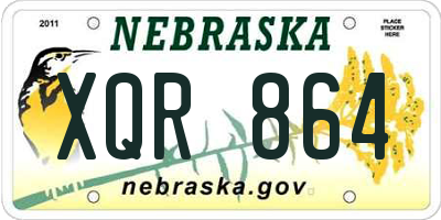 NE license plate XQR864