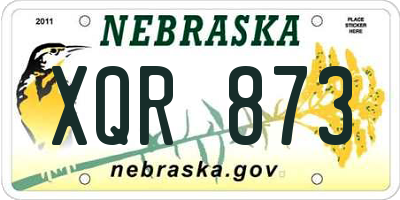 NE license plate XQR873