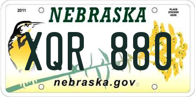 NE license plate XQR880
