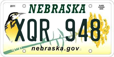 NE license plate XQR948