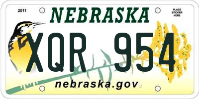 NE license plate XQR954