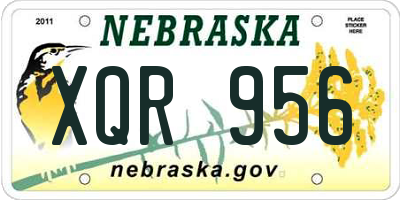 NE license plate XQR956