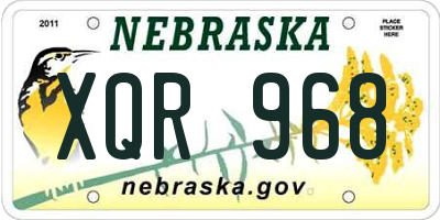 NE license plate XQR968