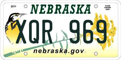 NE license plate XQR969