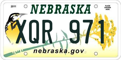NE license plate XQR971