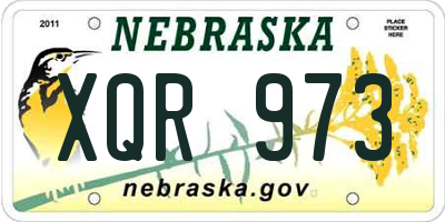 NE license plate XQR973