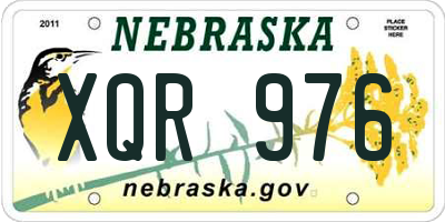 NE license plate XQR976