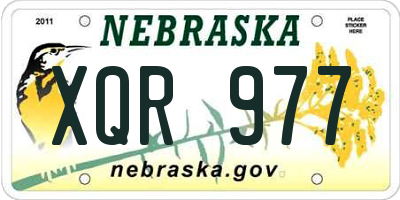 NE license plate XQR977