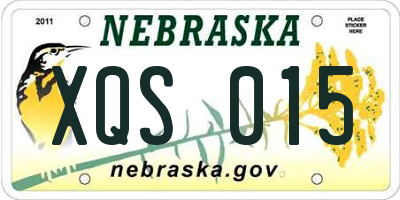 NE license plate XQS015