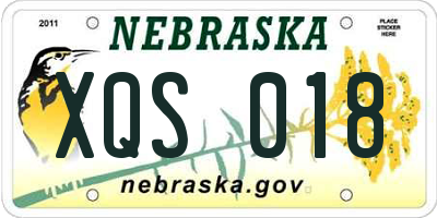 NE license plate XQS018