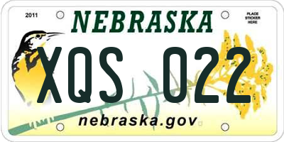 NE license plate XQS022