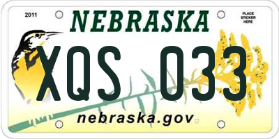 NE license plate XQS033