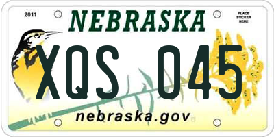 NE license plate XQS045
