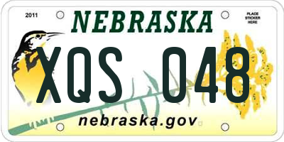 NE license plate XQS048