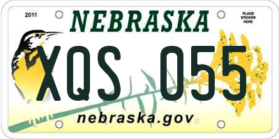 NE license plate XQS055