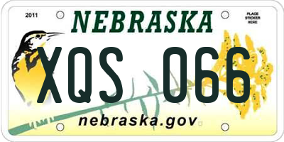 NE license plate XQS066