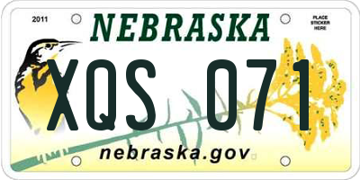 NE license plate XQS071