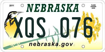 NE license plate XQS076
