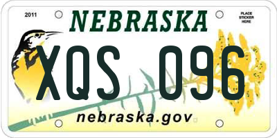 NE license plate XQS096