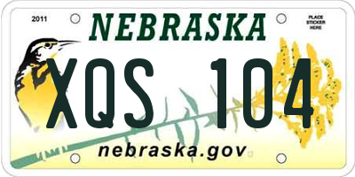NE license plate XQS104