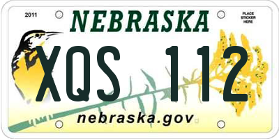 NE license plate XQS112