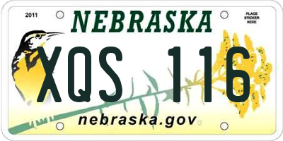 NE license plate XQS116