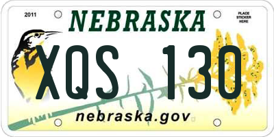 NE license plate XQS130