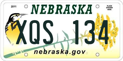 NE license plate XQS134