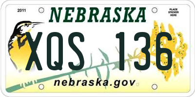 NE license plate XQS136