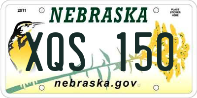 NE license plate XQS150