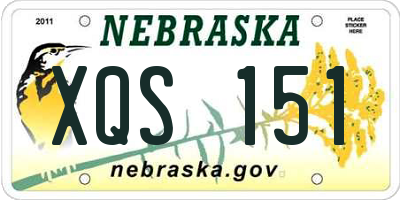 NE license plate XQS151