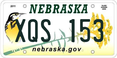 NE license plate XQS153