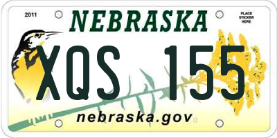 NE license plate XQS155
