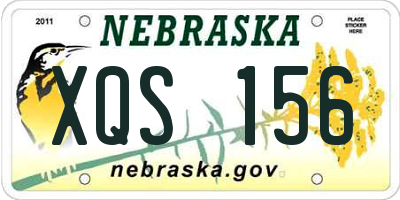NE license plate XQS156