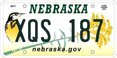 NE license plate XQS187