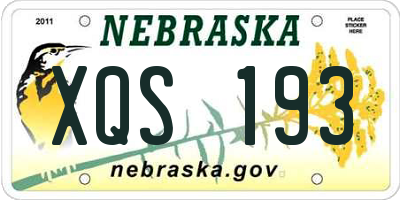 NE license plate XQS193
