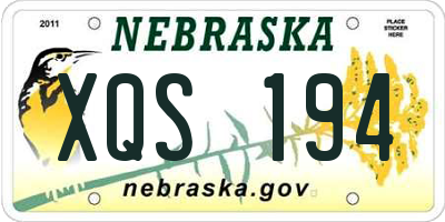 NE license plate XQS194