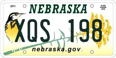 NE license plate XQS198