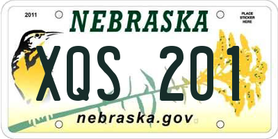 NE license plate XQS201