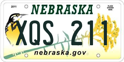 NE license plate XQS211