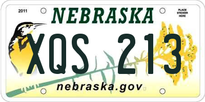 NE license plate XQS213