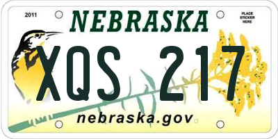 NE license plate XQS217