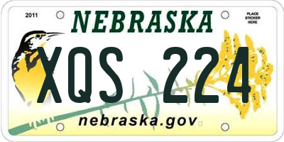 NE license plate XQS224