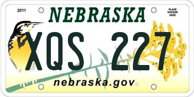 NE license plate XQS227