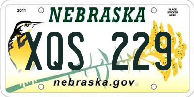 NE license plate XQS229