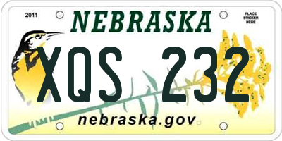 NE license plate XQS232