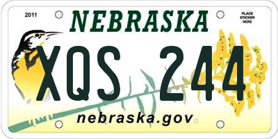 NE license plate XQS244