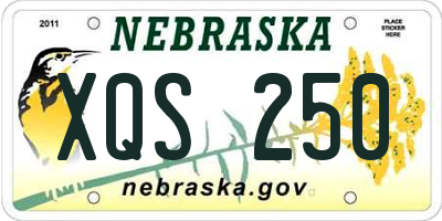 NE license plate XQS250