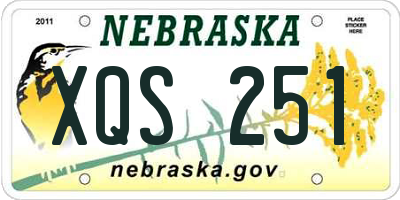 NE license plate XQS251